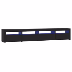 vidaXL TV Cabinet with LED Lights Media Unit TV Stand Multi Colours/Sizes - black, 240 x 35 x 40 cm