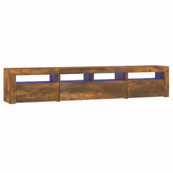 vidaXL TV Cabinet with LED Lights Media Unit TV Stand Multi Colours/Sizes - smoked oak, 210 x 35 x 40 cm - Additional view 2