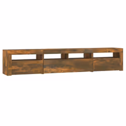 vidaXL TV Cabinet with LED Lights Media Unit TV Stand Multi Colours/Sizes - smoked oak, 210 x 35 x 40 cm - Additional view 7