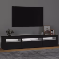 vidaXL TV Cabinet with LED Lights Media Unit TV Stand Multi Colours/Sizes - black, 195 x 35 x 40 cm