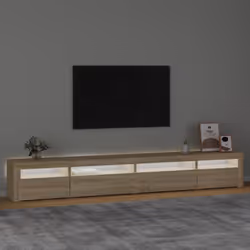 vidaXL TV cabinets with LED Lights Multi Colours 240x35x40 cm/270x35x40 cm - sonoma oak, 270 x 35 x 40 cm