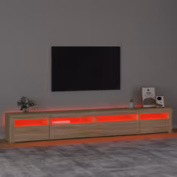 vidaXL TV cabinets with LED Lights Multi Colours 240x35x40 cm/270x35x40 cm - sonoma oak, 270 x 35 x 40 cm - Additional view 5