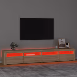 vidaXL TV cabinets with LED Lights Multi Colours 240x35x40 cm/270x35x40 cm - sonoma oak, 240 x 35 x 40 cm - Additional view 5