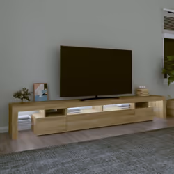 vidaXL TV Cabinet with LED Lights Media Unit TV Stand TV Unit Hifi Cabinet - sonoma oak, 260 x 36.5 x 40 cm - Additional view 3