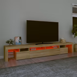 vidaXL TV Cabinet with LED Lights Media Unit TV Stand TV Unit Hifi Cabinet - sonoma oak, 260 x 36.5 x 40 cm - Additional view 5
