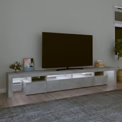vidaXL TV Cabinet with LED Lights Media Unit TV Stand TV Unit Hifi Cabinet - concrete grey, 260 x 36.5 x 40 cm - Additional view 3