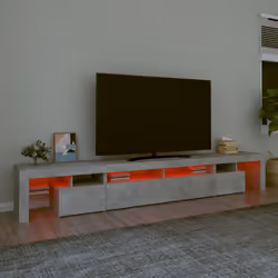 vidaXL TV Cabinet with LED Lights Media Unit TV Stand TV Unit Hifi Cabinet - concrete grey, 260 x 36.5 x 40 cm - Additional view 5