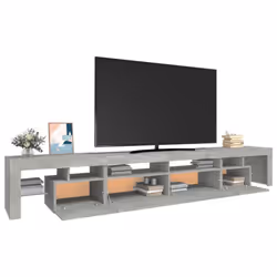 vidaXL TV Cabinet with LED Lights Media Unit TV Stand TV Unit Hifi Cabinet - concrete grey, 260 x 36.5 x 40 cm - Additional view 6