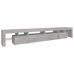 vidaXL TV Cabinet with LED Lights Media Unit TV Stand TV Unit Hifi Cabinet - concrete grey, 260 x 36.5 x 40 cm - Additional view 7