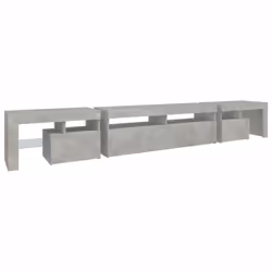 vidaXL TV Cabinet with LED Lights Media Unit TV Stand TV Unit Hifi Cabinet - concrete grey, 260 x 36.5 x 40 cm - Additional view 8