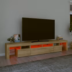 vidaXL TV Cabinet with LED Lights Media Unit TV Stand TV Unit Hifi Cabinet - sonoma oak, 230 x 36.5 x 40 cm - Additional view 5