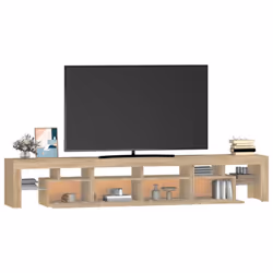 vidaXL TV Cabinet with LED Lights Media Unit TV Stand TV Unit Hifi Cabinet - sonoma oak, 230 x 36.5 x 40 cm - Additional view 6
