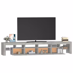 vidaXL TV Cabinet with LED Lights Media Unit TV Stand TV Unit Hifi Cabinet - concrete grey, 230 x 36.5 x 40 cm - Additional view 6