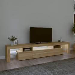 vidaXL TV Cabinet with LED Lights Media Unit TV Stand TV Unit Hifi Cabinet - sonoma oak, 215 x 36.5 x 40 cm - Additional view 3