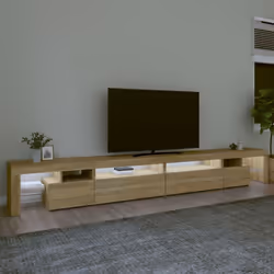 vidaXL TV Cabinet with LED Lights Media Unit TV Stand TV Unit Hifi Cabinet - sonoma oak, 290 x 36.5 x 40 cm - Additional view 2