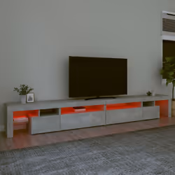 vidaXL TV Cabinet with LED Lights Media Unit TV Stand TV Unit Hifi Cabinet - concrete grey, 290 x 36.5 x 40 cm - Additional view 4