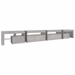 vidaXL TV Cabinet with LED Lights Media Unit TV Stand TV Unit Hifi Cabinet - concrete grey, 290 x 36.5 x 40 cm - Additional view 7