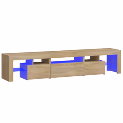 vidaXL TV Cabinet with LED Lights Media Unit TV Stand TV Unit Hifi Cabinet - sonoma oak, 200 x 36.5 x 40 cm - Additional view 2
