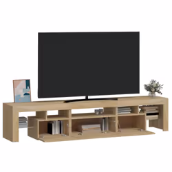 vidaXL TV Cabinet with LED Lights Media Unit TV Stand TV Unit Hifi Cabinet - sonoma oak, 200 x 36.5 x 40 cm - Additional view 6