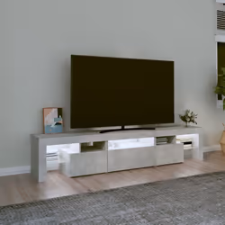 vidaXL TV Cabinet with LED Lights Media Unit TV Stand TV Unit Hifi Cabinet - concrete grey, 200 x 36.5 x 40 cm - Additional view 3