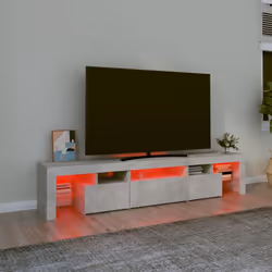 vidaXL TV Cabinet with LED Lights Media Unit TV Stand TV Unit Hifi Cabinet - concrete grey, 200 x 36.5 x 40 cm - Additional view 5