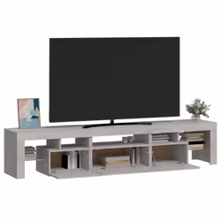 vidaXL TV Cabinet with LED Lights Media Unit TV Stand TV Unit Hifi Cabinet - concrete grey, 200 x 36.5 x 40 cm - Additional view 6