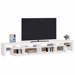 ) vidaXL TV Cabinet with LED Lights Media Unit TV Stand TV Unit Hifi Cabinet - white, 260 x 36.5 x 40 cm (4 pcs - Additional view 6