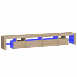) vidaXL TV Cabinet with LED Lights Media Unit TV Stand TV Unit Hifi Cabinet - sonoma oak, 260 x 36.5 x 40 cm (4 pcs - Additional view 2