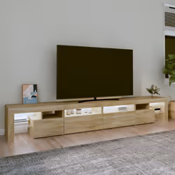 ) vidaXL TV Cabinet with LED Lights Media Unit TV Stand TV Unit Hifi Cabinet - sonoma oak, 260 x 36.5 x 40 cm (4 pcs - Additional view 3