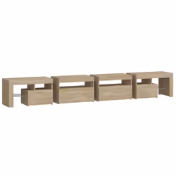 ) vidaXL TV Cabinet with LED Lights Media Unit TV Stand TV Unit Hifi Cabinet - sonoma oak, 260 x 36.5 x 40 cm (4 pcs - Additional view 8