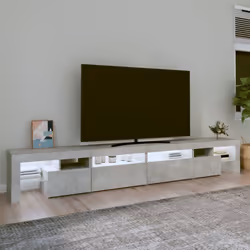 ) vidaXL TV Cabinet with LED Lights Media Unit TV Stand TV Unit Hifi Cabinet - concrete grey, 260 x 36.5 x 40 cm (4 pcs - Additional view 3