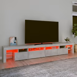 ) vidaXL TV Cabinet with LED Lights Media Unit TV Stand TV Unit Hifi Cabinet - concrete grey, 260 x 36.5 x 40 cm (4 pcs - Additional view 5