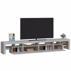 ) vidaXL TV Cabinet with LED Lights Media Unit TV Stand TV Unit Hifi Cabinet - concrete grey, 260 x 36.5 x 40 cm (4 pcs - Additional view 6