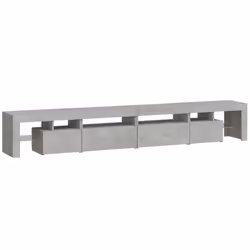 ) vidaXL TV Cabinet with LED Lights Media Unit TV Stand TV Unit Hifi Cabinet - concrete grey, 260 x 36.5 x 40 cm (4 pcs - Additional view 7