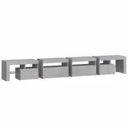 ) vidaXL TV Cabinet with LED Lights Media Unit TV Stand TV Unit Hifi Cabinet - concrete grey, 260 x 36.5 x 40 cm (4 pcs - Additional view 8