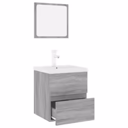 vidaXL Bathroom Furniture Set Basin Multi Sizes/Colours with/without Faucet - grey sonoma, 41 x 38.5 x 45 cm - Additional view 2