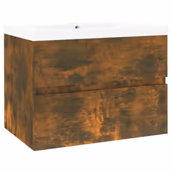 vidaXL Sink Cabinet with Built-in Basin Smoked Oak Engineered Wood Sink Unit