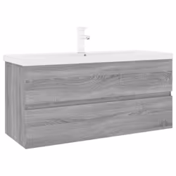 vidaXL Sink Cabinet Home Bathroom Sink Unit Storage Cabinet Engineered Wood - grey sonoma, 100 x 38.5 x 45 cm - Additional view 2