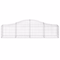 vidaXL Arched Gabion Basket Stone Basket Gabion Retaining Wall Galvanised Iron - 200 x 30 x 40/60 cm/ 1 pcs - Additional view 2