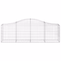 vidaXL Arched Gabion Basket Stone Basket Gabion Retaining Wall Galvanised Iron - 200 x 30 x 60/80 cm/ 1 pcs - Additional view 2