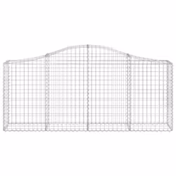 vidaXL Arched Gabion Basket Stone Basket Gabion Retaining Wall Galvanised Iron - 200 x 30 x 80/100 cm/ 1 pcs - Additional view 2