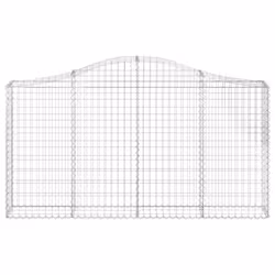 vidaXL Arched Gabion Basket Stone Basket Gabion Retaining Wall Galvanised Iron - 200 x 30 x 100/120 cm/ 1 pcs