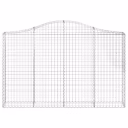 vidaXL Arched Gabion Basket Stone Basket Gabion Retaining Wall Galvanised Iron - 200 x 30 x 120/140 cm/ 1 pcs - Additional view 2