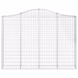 vidaXL Arched Gabion Basket Stone Basket Gabion Retaining Wall Galvanised Iron - 200 x 30 x 140/160 cm/ 1 pcs