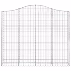 vidaXL Arched Gabion Basket Stone Basket Gabion Retaining Wall Galvanised Iron - 200 x 30 x 160/180 cm/ 1 pcs - Additional view 2