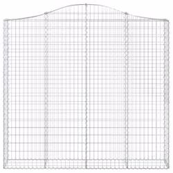 vidaXL Arched Gabion Basket Stone Basket Gabion Retaining Wall Galvanised Iron - 200 x 30 x 180/200 cm/ 1 pcs - Additional view 2