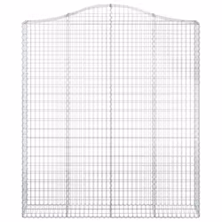 vidaXL Arched Gabion Basket Stone Basket Gabion Retaining Wall Galvanised Iron - 200 x 30 x 220/240 cm/ 1 pcs - Additional view 2