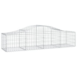 vidaXL Arched Gabion Basket Stone Basket Gabion Retaining Wall Galvanised Iron - 200 x 50 x 40/60 cm/ 1 pcs