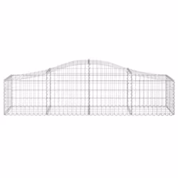 vidaXL Arched Gabion Basket Stone Basket Gabion Retaining Wall Galvanised Iron - 200 x 50 x 40/60 cm/ 1 pcs
