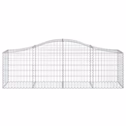 vidaXL Arched Gabion Basket Stone Basket Gabion Retaining Wall Galvanised Iron - 200 x 50 x 60/80 cm/ 1 pcs - Additional view 2